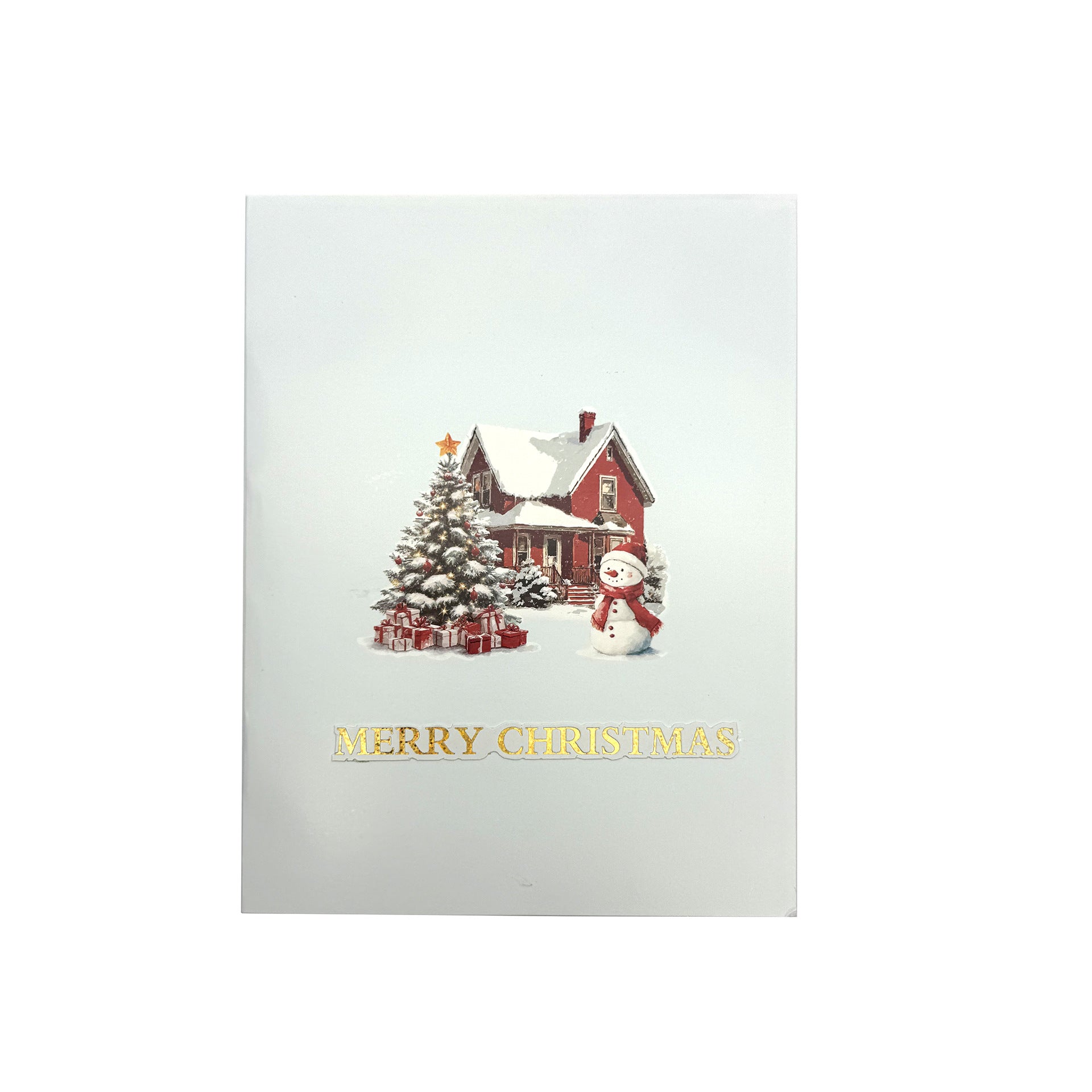 3D Snowman Pop-Up Christmas Card | Handmade Night City & Winter Forest Holiday Gift