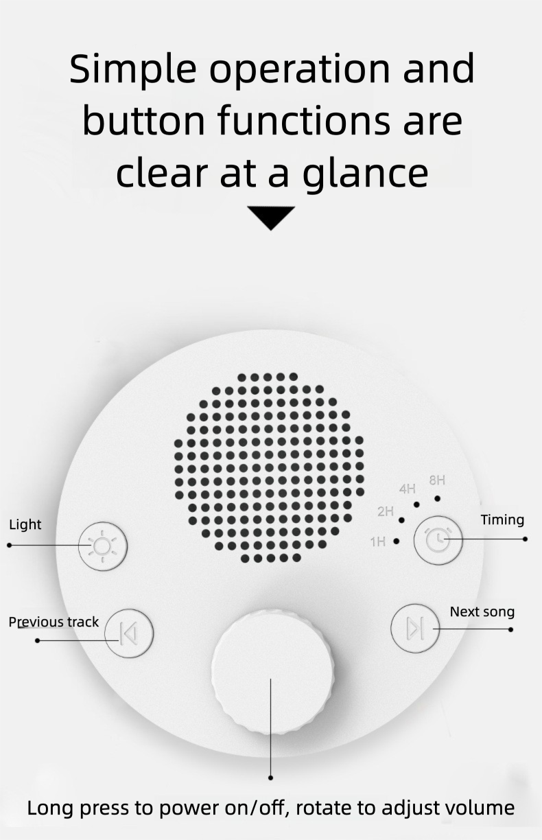 White Noise Sleep Device with Intelligent Warm Light | Infant Soothing Sleep Aid & Music Machine