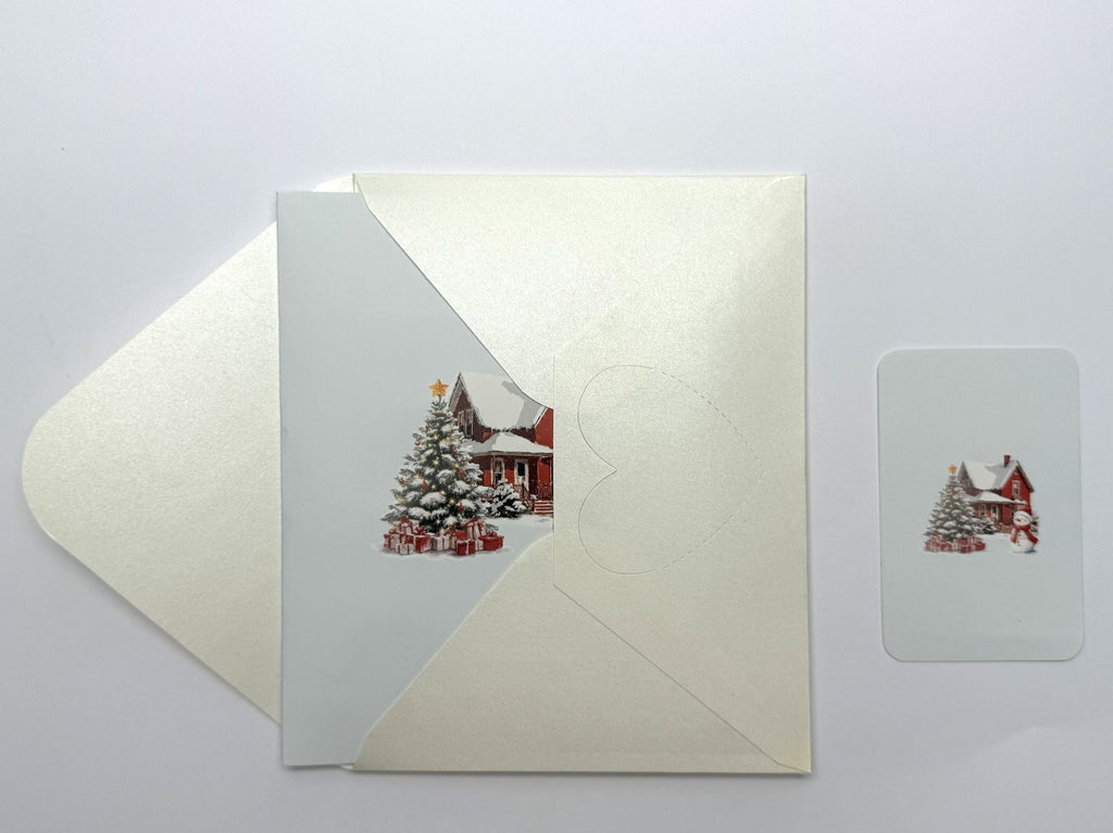 3D Snowman Pop-Up Christmas Card | Handmade Night City & Winter Forest Holiday Gift