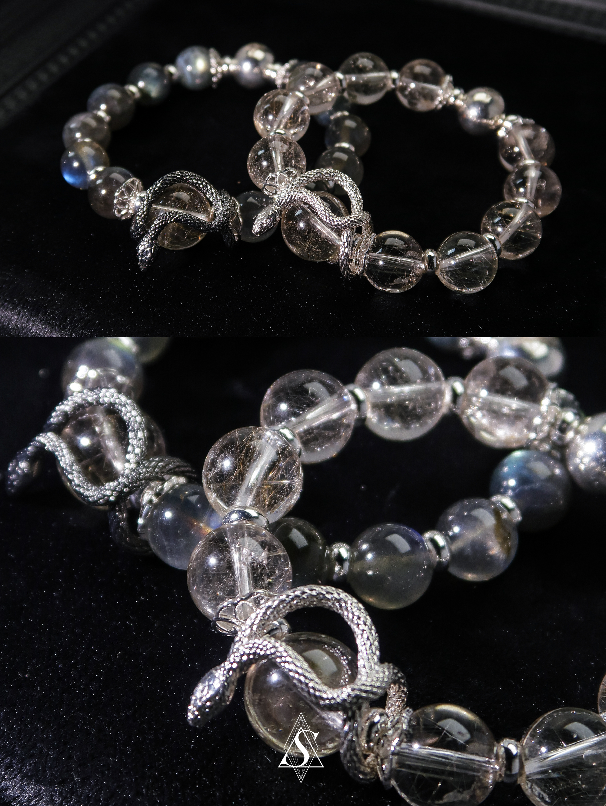 Love of the Spirit Snake Bracelets | Couple’s Healing Jewelry | Eternal Bond | Spiritual Crystal Snake Energy