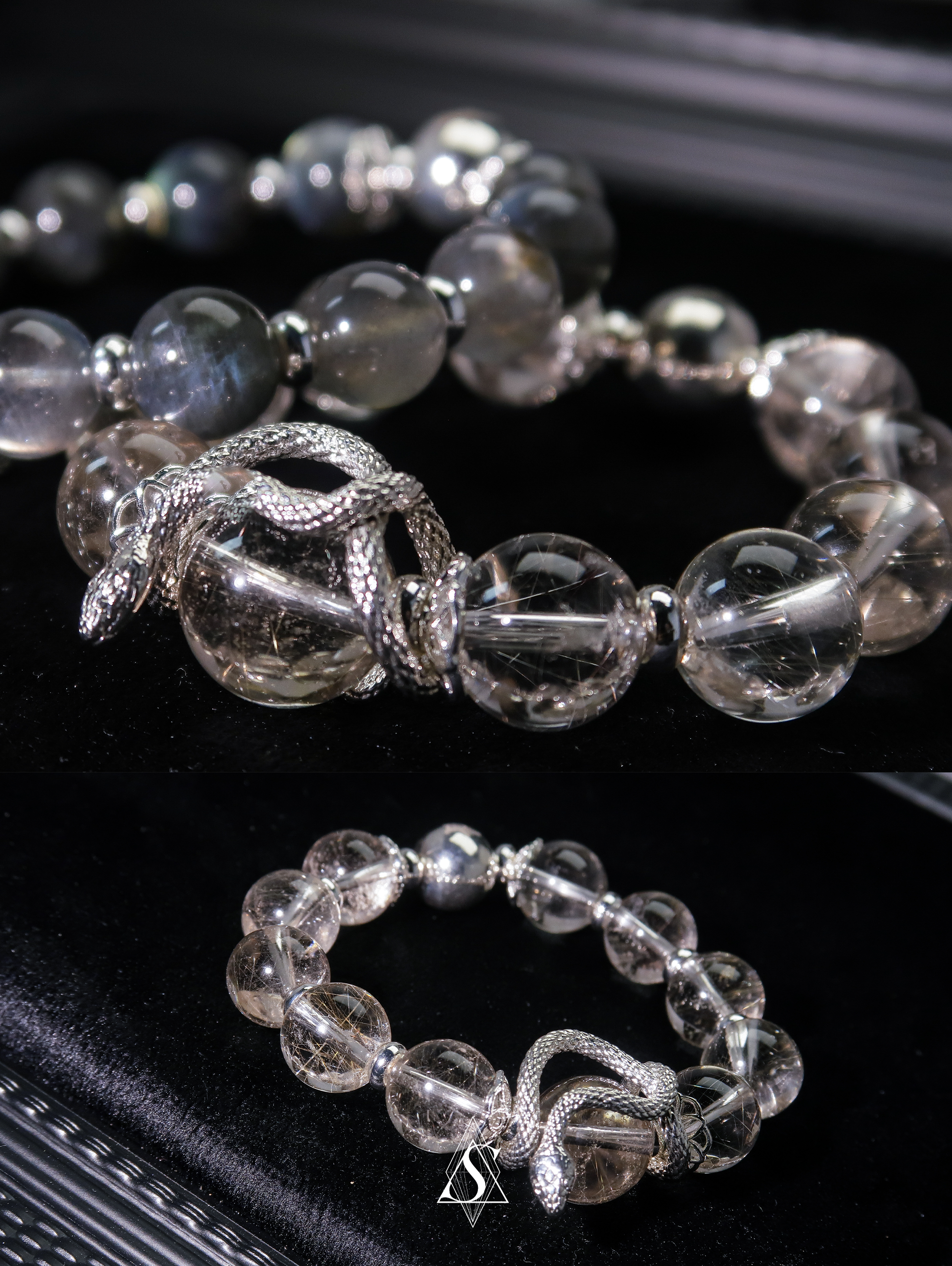 Love of the Spirit Snake Bracelets | Couple’s Healing Jewelry | Eternal Bond | Spiritual Crystal Snake Energy