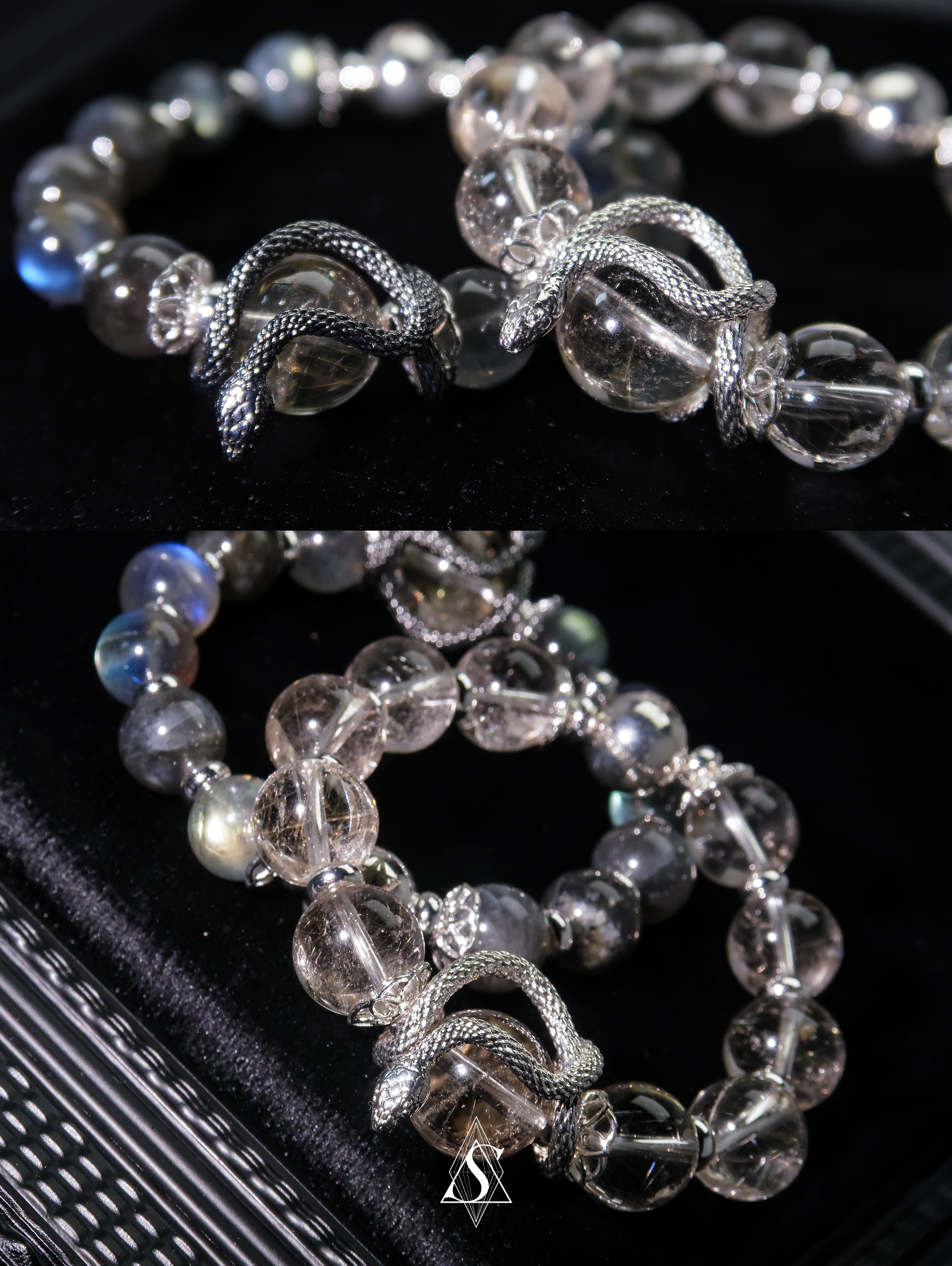 Love of the Spirit Snake Bracelets | Couple’s Healing Jewelry | Eternal Bond | Spiritual Crystal Snake Energy