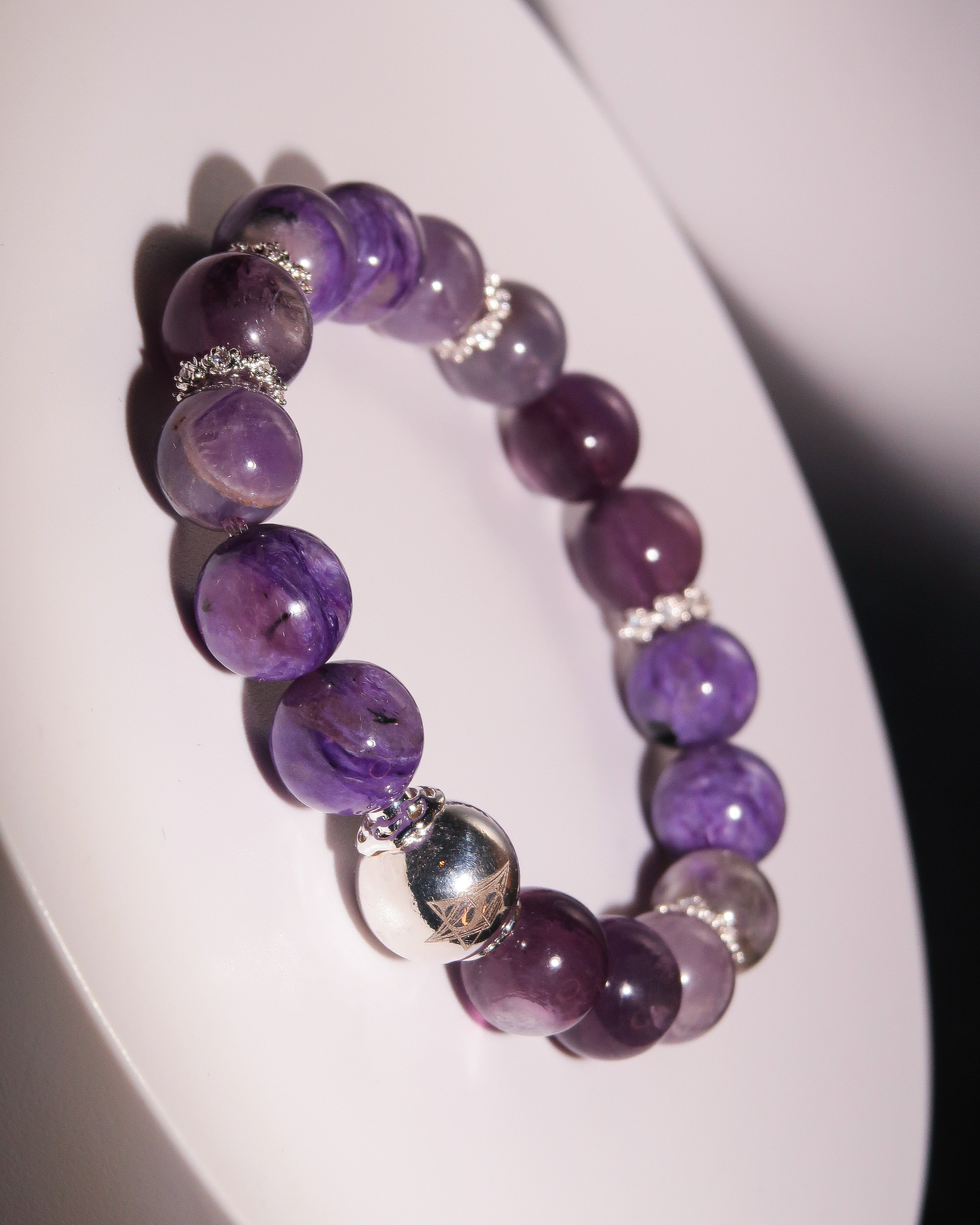 Third Eye Chakra Healing Bracelet - "Nyra of Third Eye" | Intuition & Spiritual Insight Activation | Awaken Inner Wisdom | Gemstone Energy Jewelry