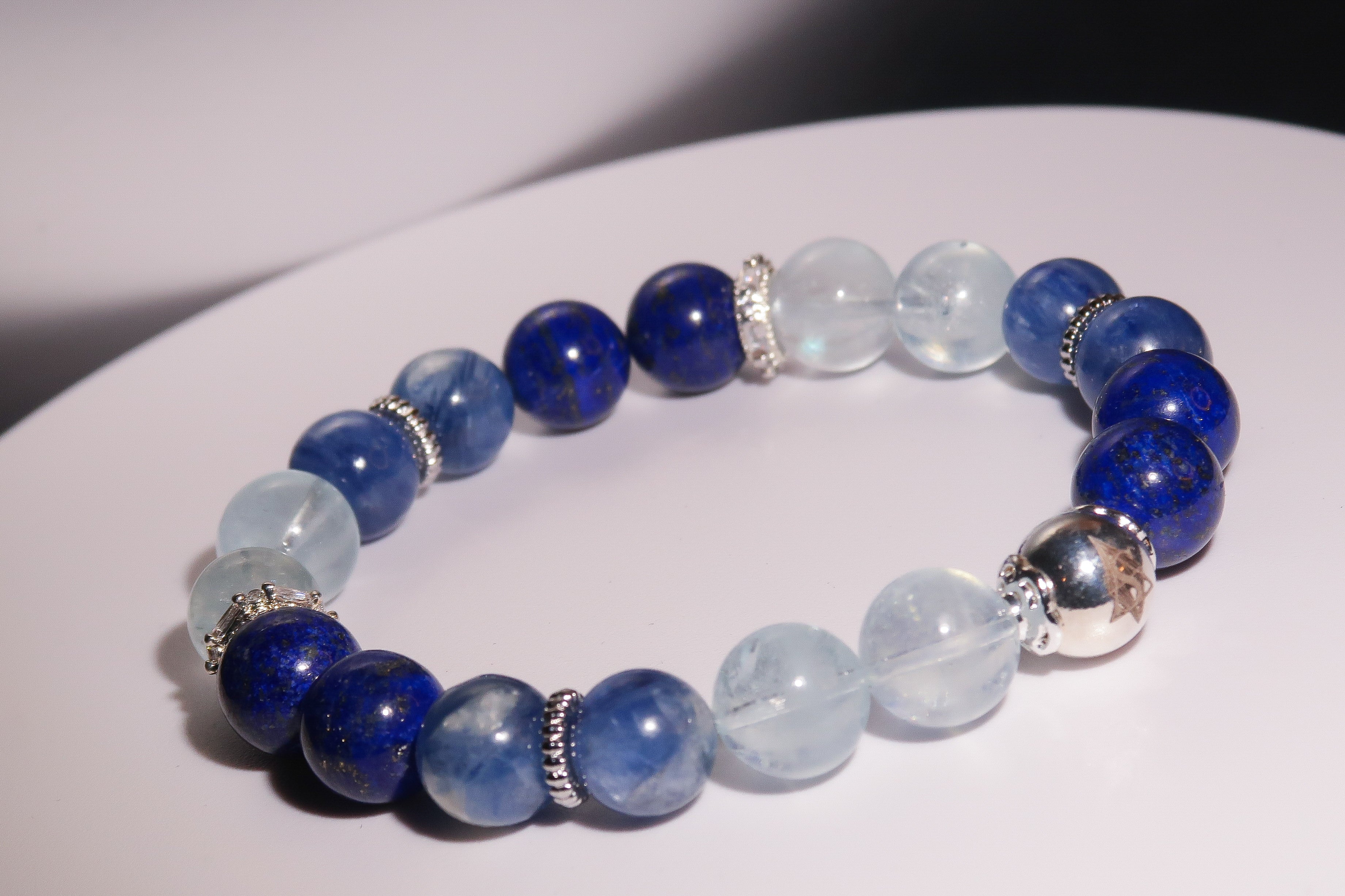 Throat Chakra Healing Bracelet - "Voro of Throat" | Authentic Expression & Communication Clarity | Speak Your Truth | Gemstone Energy Jewelry