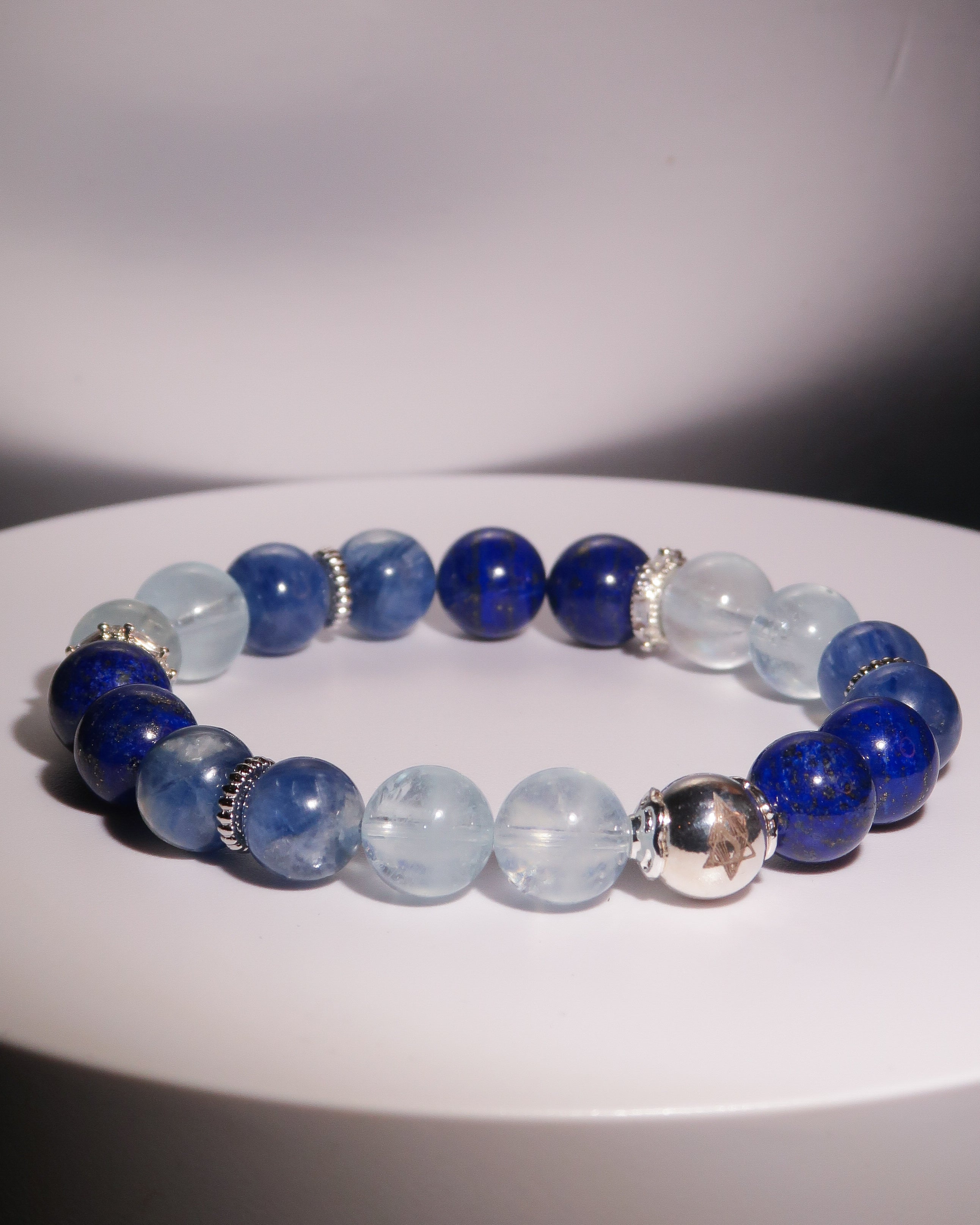 Throat Chakra Healing Bracelet - "Voro of Throat" | Authentic Expression & Communication Clarity | Speak Your Truth | Gemstone Energy Jewelry