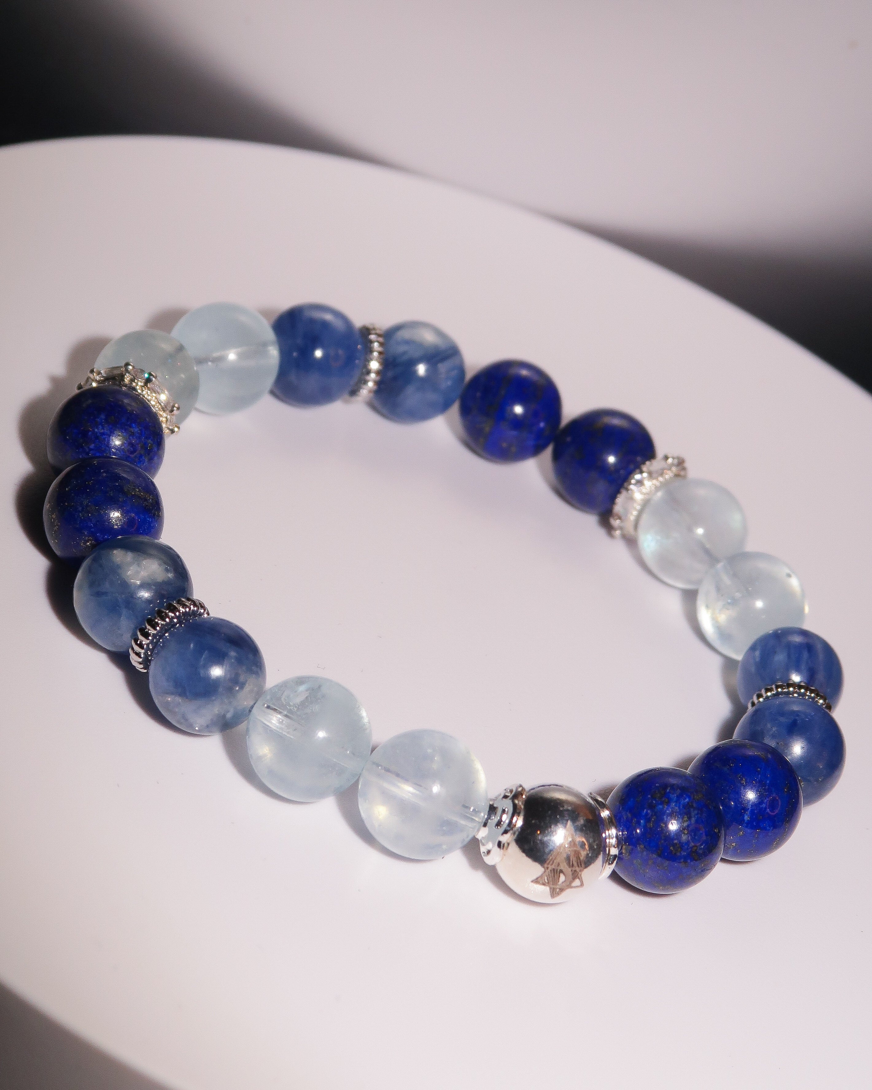 Throat Chakra Healing Bracelet - "Voro of Throat" | Authentic Expression & Communication Clarity | Speak Your Truth | Gemstone Energy Jewelry