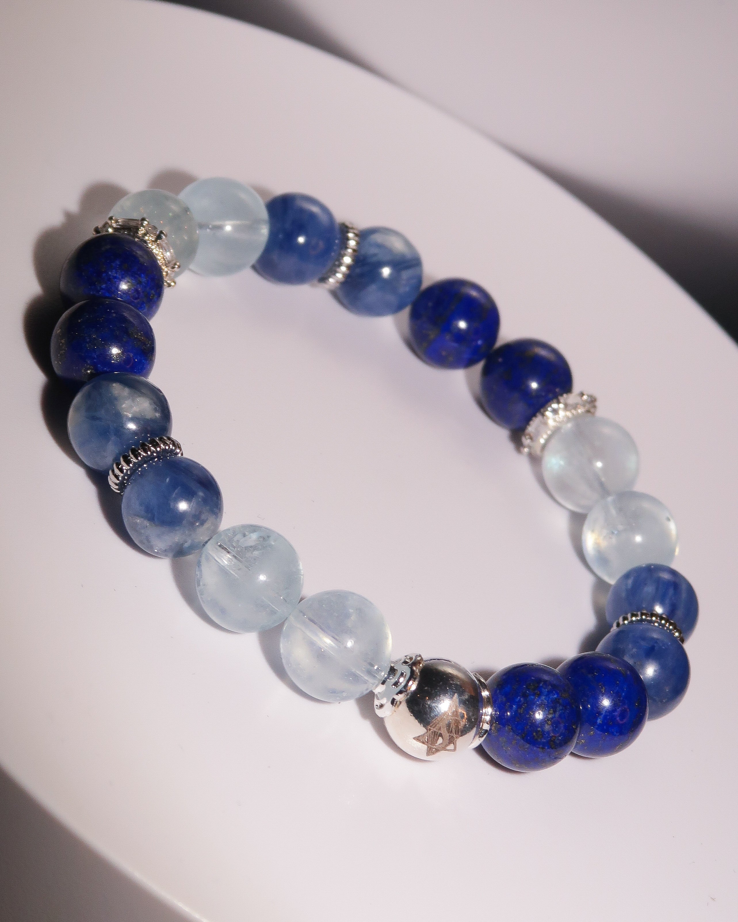 Throat Chakra Healing Bracelet - "Voro of Throat" | Authentic Expression & Communication Clarity | Speak Your Truth | Gemstone Energy Jewelry