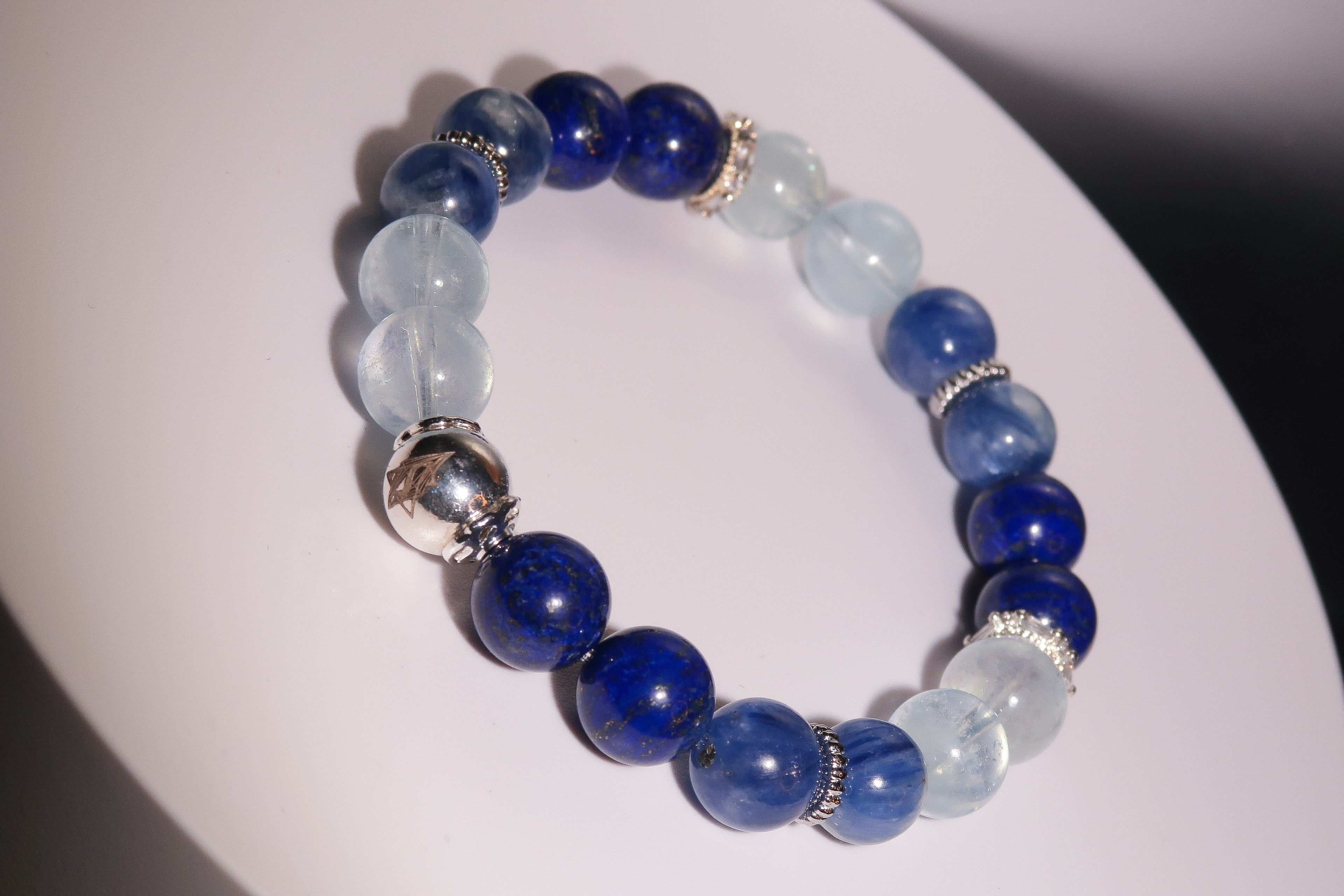Throat Chakra Healing Bracelet - "Voro of Throat" | Authentic Expression & Communication Clarity | Speak Your Truth | Gemstone Energy Jewelry