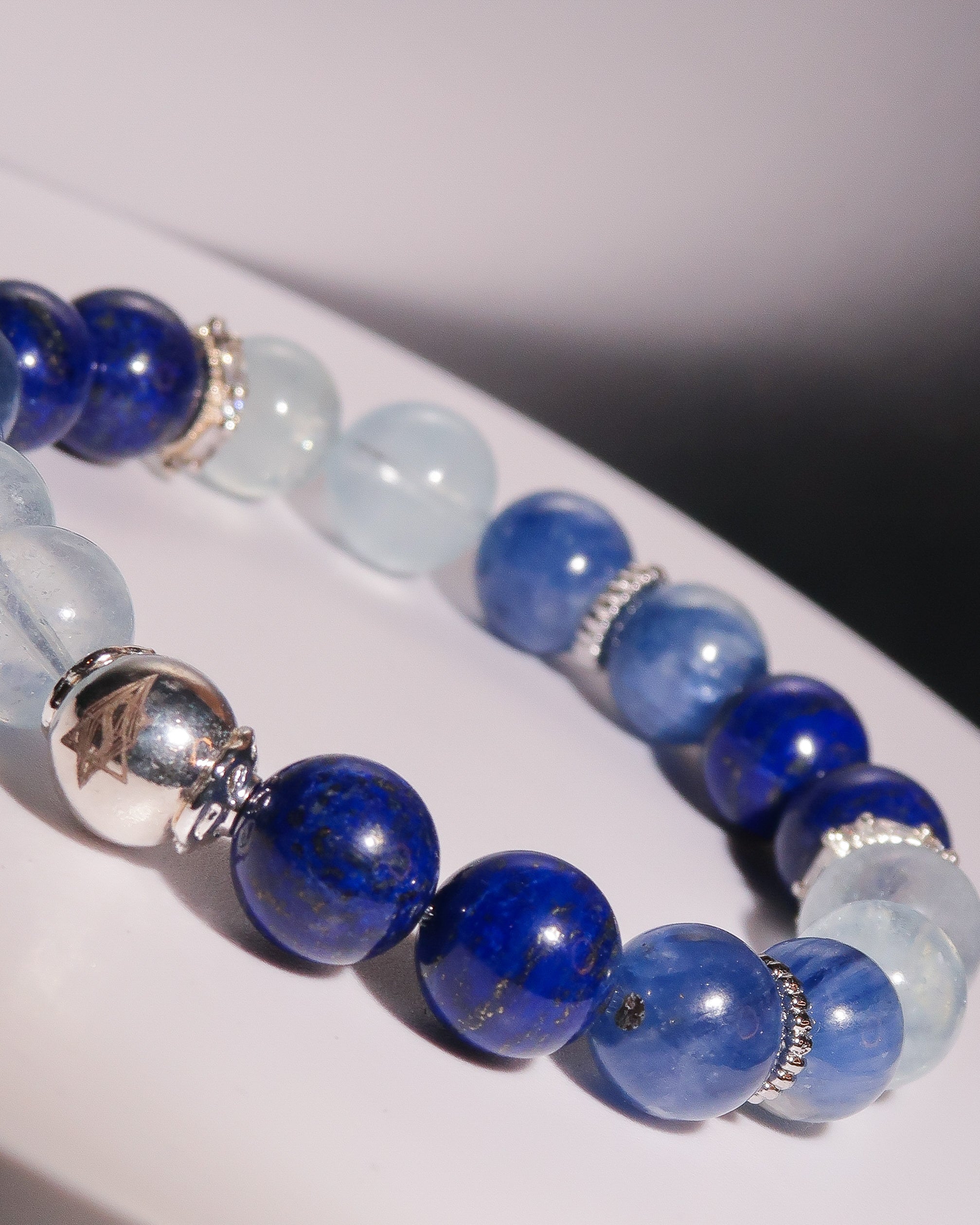 Throat Chakra Healing Bracelet - "Voro of Throat" | Authentic Expression & Communication Clarity | Speak Your Truth | Gemstone Energy Jewelry