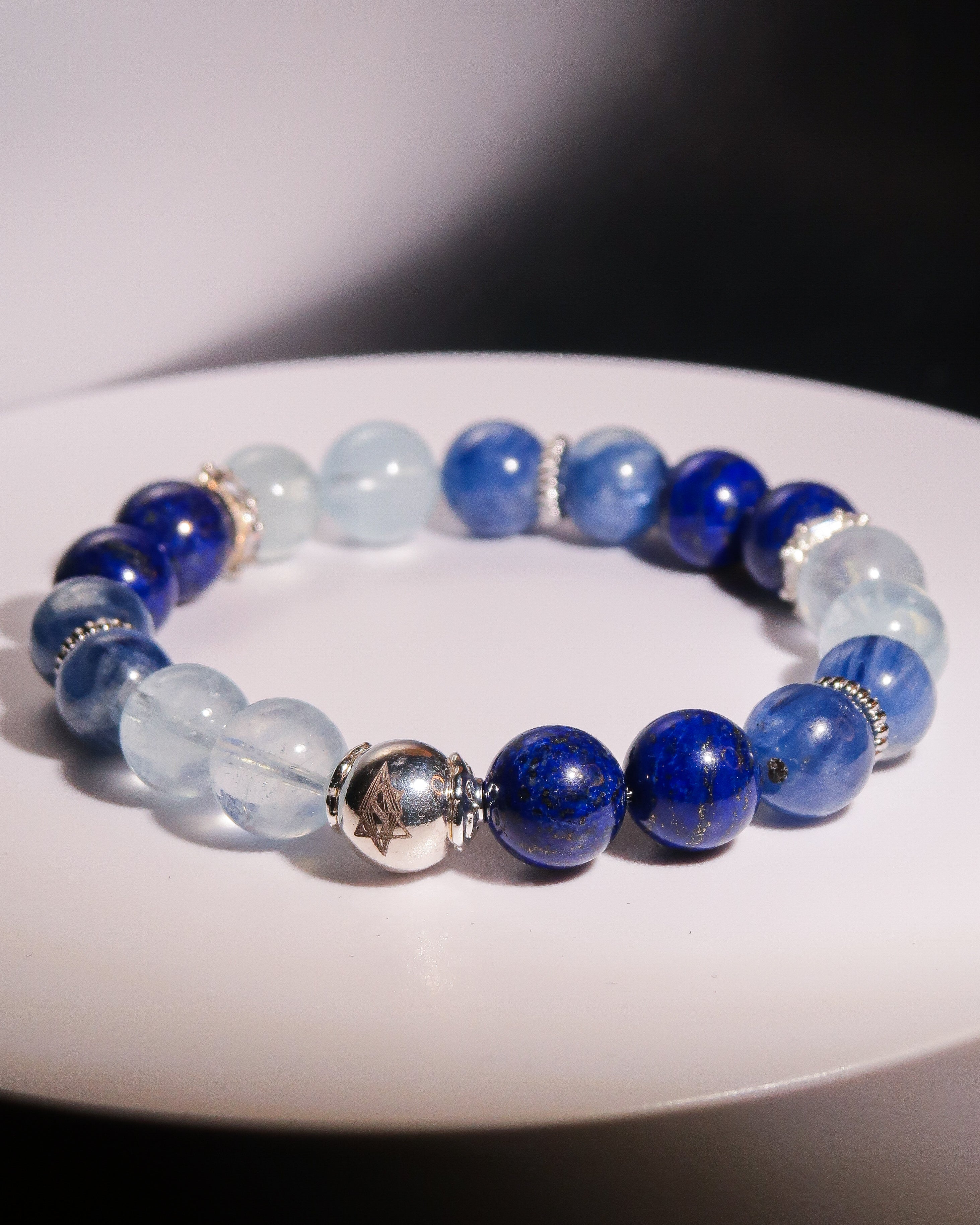 Throat Chakra Healing Bracelet - "Voro of Throat" | Authentic Expression & Communication Clarity | Speak Your Truth | Gemstone Energy Jewelry