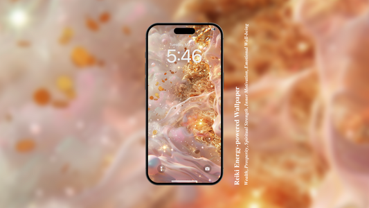 Ethereal Abundance Vertical Wallpaper with liquid gold fractal rivers