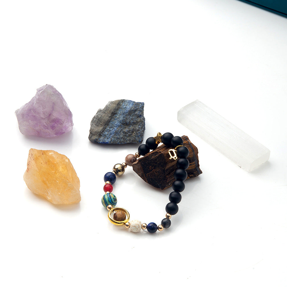 Twelve Constellations Crystal Raw Stone Set Box – Natural Crystal Mineral Specimens | Zodiac Healing Raw Stones | Christmas Holiday Gift Ornament