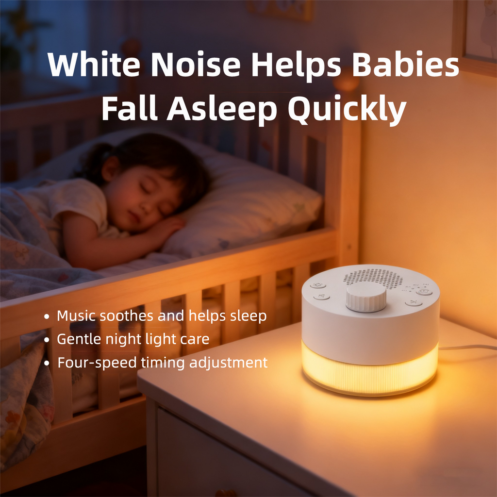 White Noise Sleep Device with Intelligent Warm Light | Infant Soothing Sleep Aid & Music Machine