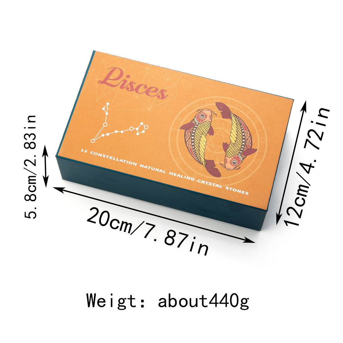 Twelve Constellations Crystal Raw Stone Set Box – Natural Crystal Mineral Specimens | Zodiac Healing Raw Stones | Christmas Holiday Gift Ornament